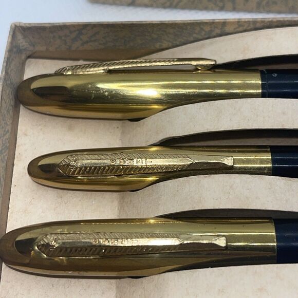 Vintage Comet Fountain Pen 14kt gold Fine nib, Pencil & Pen Set in Box - Picture 9 of 10